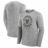 Heather Gray Milwaukee Bucks NBA Hoops for Troops Long Sleeve T-Shirt | NBA