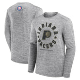 Heather Gray Indiana Pacers NBA Hoops for Troops Long Sleeve T-Shirt | NBA