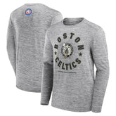 Heather Gray Boston Celtics NBA Hoops for Troops Long Sleeve T-Shirt | NBA