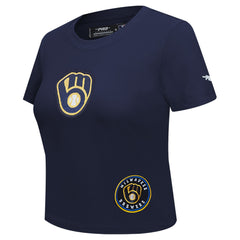 Milwaukee Brewers Pro Standard Women's Game Day Classics Baby Doll Cropped T-Shirt - MLB T-shirts