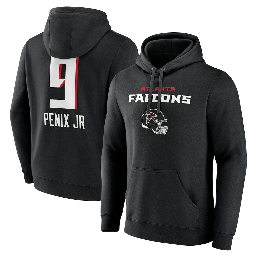 Atlanta Falcons Michael Penix Jr. Name & Number Team Wordmark Pullover Hoodie | NFL Sale