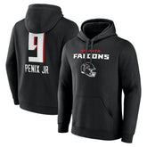 Atlanta Falcons Michael Penix Jr. Name & Number Team Wordmark Pullover Hoodie | NFL Sale