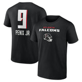 Atlanta Falcons Michael Penix Jr. Name & Number Team Wordmark T-Shirt | NFL Hot