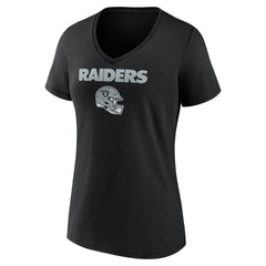 Las Vegas Raiders Brock Bowers Women's Name & Number Team Wordmark V-Neck T-Shirt | NFL Sale