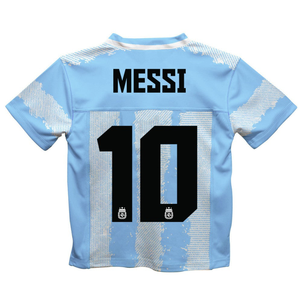 Lionel Messi Argentina National Team Vive La Fete Youth Painted Stripes Football Jersey for sale - Light Blue