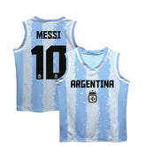 Lionel Messi Argentina National Team Vive La Fete Youth Painted Stripes Basketball Jersey