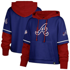 Atlanta Braves '47 Women's City Connect Shortstop Cropped Pullover Hoodie - MLB Hoodies