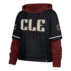 Cleveland Guardians '47 Women's City Connect Shortstop Cropped Pullover Hoodie - MLB Hoodies