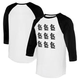 St. Louis Cardinals Tiny Turnip Women's Logo Grid 3/4 Sleeve Raglan T-Shirt - MLB T-shirts