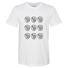 Milwaukee Brewers Tiny Turnip Women's Logo Grid T-Shirt - MLB T-shirts