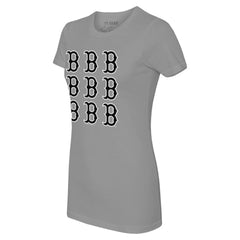Boston Red Sox Tiny Turnip Women's Logo Grid T-Shirt - MLB T-shirts
