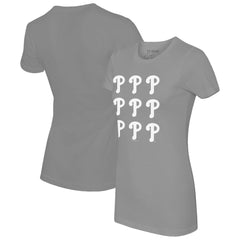 Philadelphia Phillies Tiny Turnip Women's Logo Grid T-Shirt - MLB T-shirts