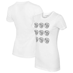 Milwaukee Brewers Tiny Turnip Women's Logo Grid T-Shirt - MLB T-shirts