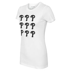 Philadelphia Phillies Tiny Turnip Women's Logo Grid T-Shirt - MLB T-shirts