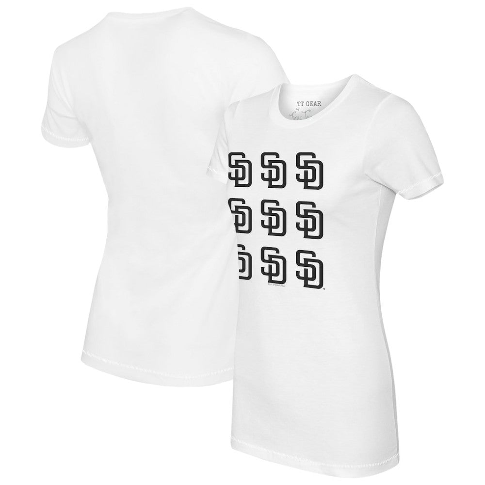 San Diego Padres Tiny Turnip Women's Logo Grid T-Shirt - MLB T-shirts