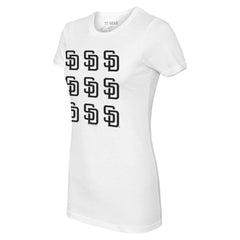 San Diego Padres Tiny Turnip Women's Logo Grid T-Shirt - MLB T-shirts