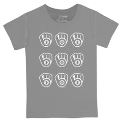 Milwaukee Brewers Tiny Turnip Youth Logo Grid T-Shirt - MLB T-shirts