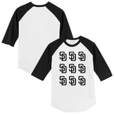 San Diego Padres Tiny Turnip Youth Logo Grid Raglan 3/4-Sleeve T-Shirt - MLB T-shirts