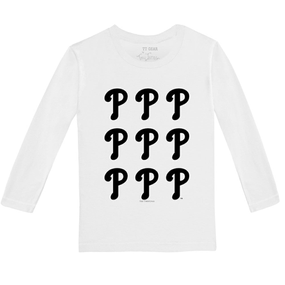 Philadelphia Phillies Tiny Turnip Youth Logo Grid Long Sleeve T-Shirt - MLB T-shirts