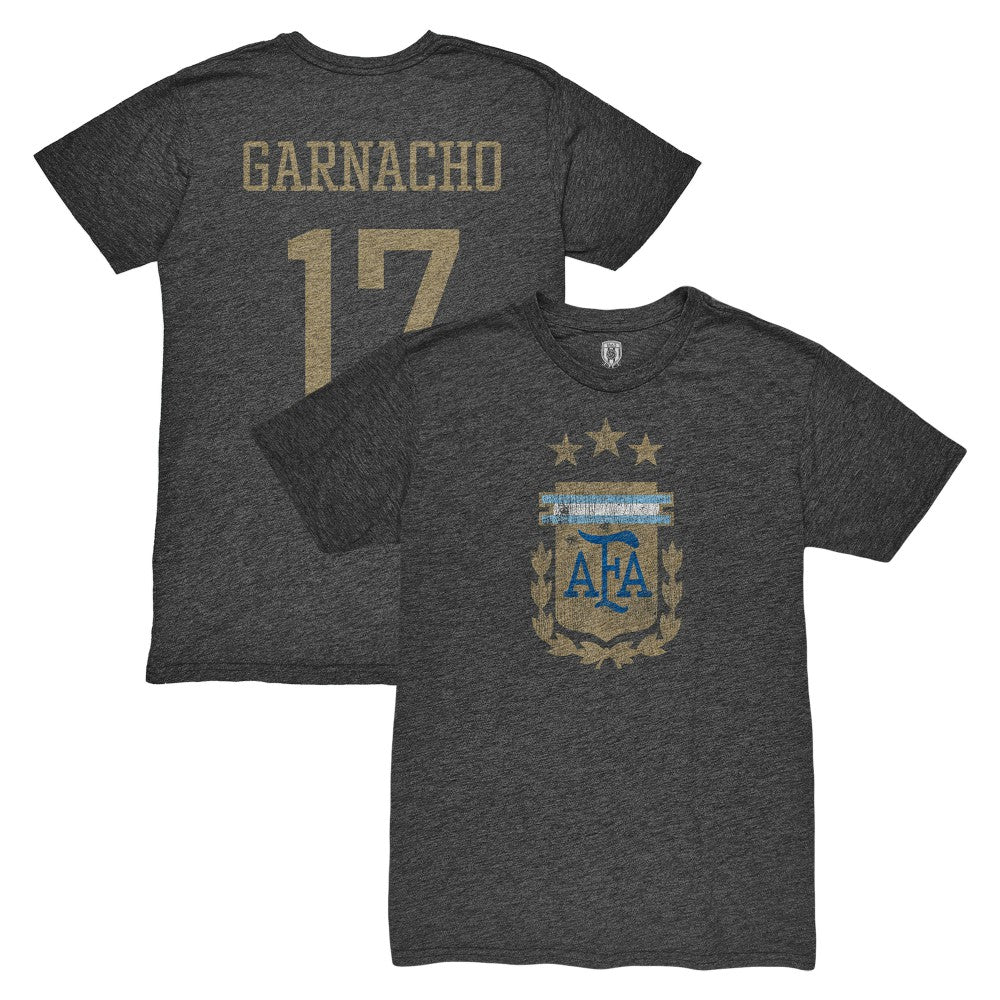 Alejandro Garnacho Argentina National Team 1863FC Player Vintage Tri-Blend T-Shirt