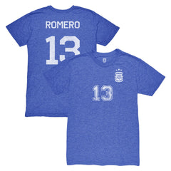 Cristian Romero Argentina National Team 1863FC Player Vintage Tri-Blend T-Shirt