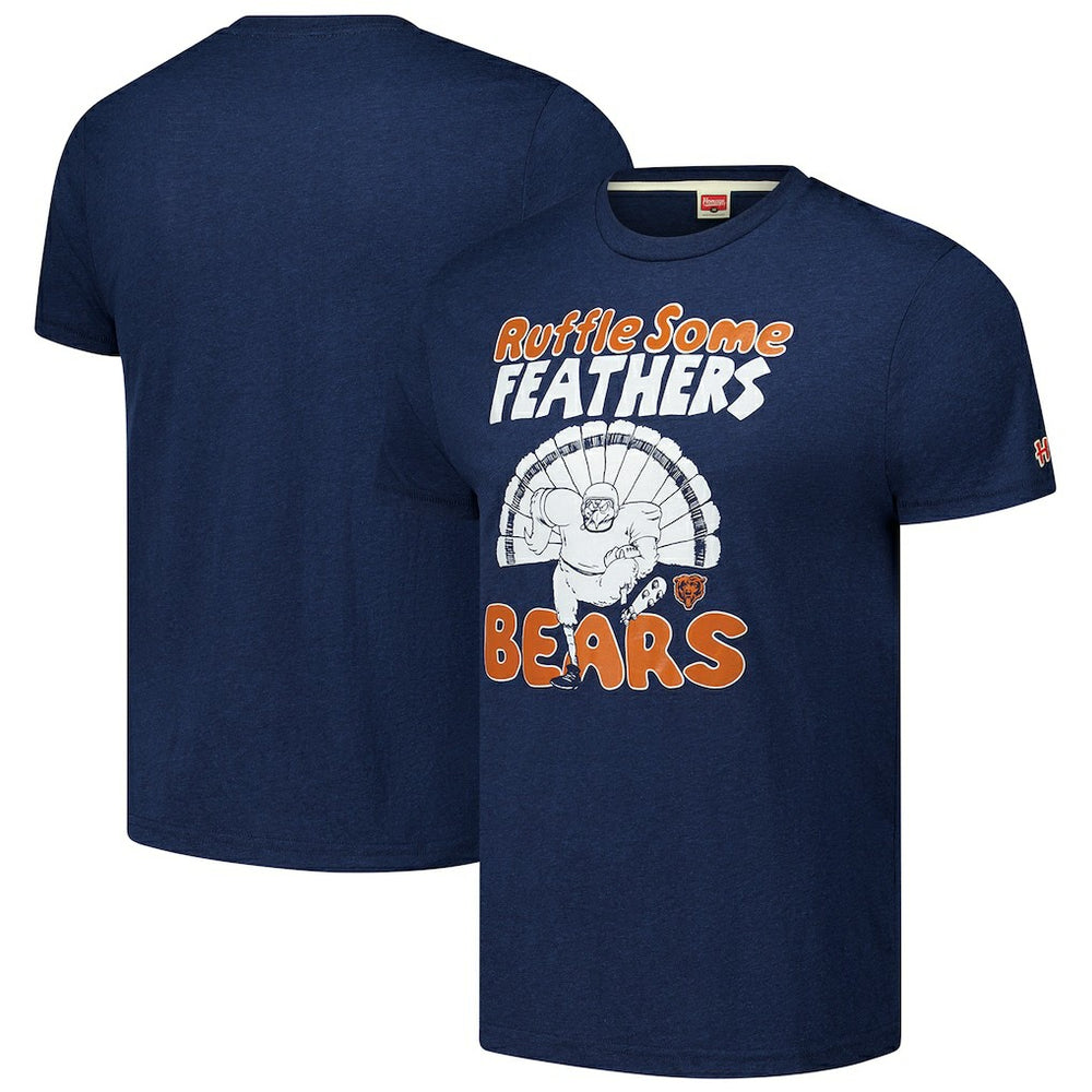 Chicago Bears Homage Unisex Ruffle Some Feathers Tri-Blend T-Shirt | NFL Near me