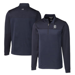 Detroit Tigers Cutter & Buck Big & Tall Traverse Stripe Stretch DryTec Quarter-Zip Top - MLB Tops