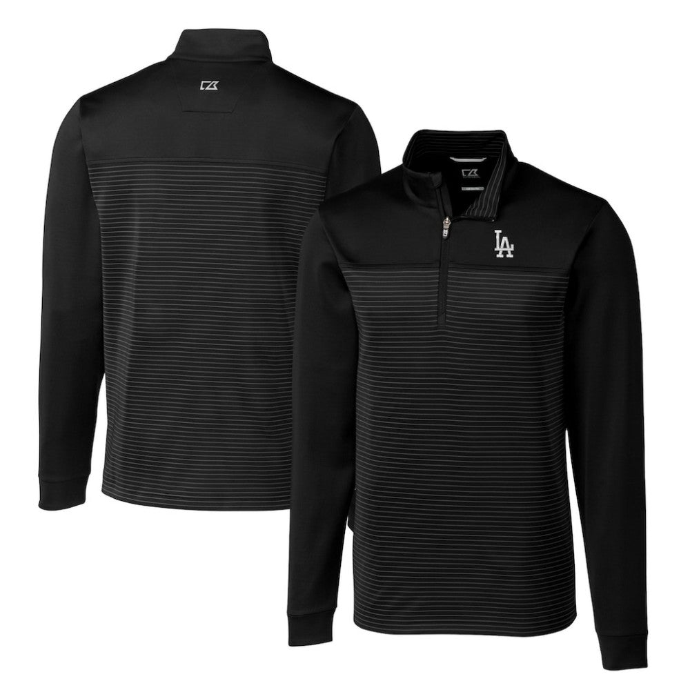 Los Angeles Dodgers Cutter & Buck Big & Tall Traverse Stripe Stretch DryTec Quarter-Zip Top - MLB Tops