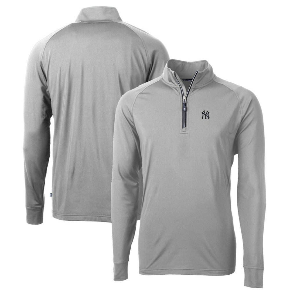 New York Yankees Cutter & Buck Big & Tall Adapt Eco Knit Stretch Recycled Quarter-Zip Pullover Top - MLB Pullover