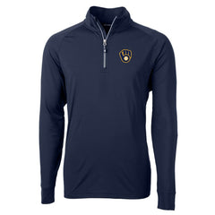 Milwaukee Brewers Cutter & Buck Big & Tall Adapt Eco Knit Stretch Recycled Raglan DryTec Quarter-Zip Top - MLB Tops
