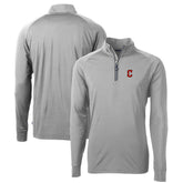 Cleveland Guardians Cutter & Buck Big & Tall Adapt Eco Knit Stretch Recycled Raglan DryTec Quarter-Zip Top - MLB Tops