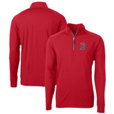 Boston Red Sox Cutter & Buck Big & Tall Adapt Eco Knit Stretch Recycled Quarter-Zip Pullover Top - MLB Pullover
