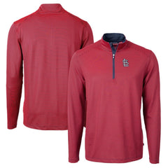St. Louis Cardinals Cutter & Buck Big & Tall Virtue Eco Pique Micro Stripe Quarter-Zip Jacket - MLB Jackets