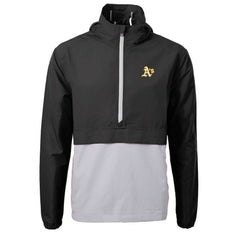 Athletics Cutter & Buck Charter Eco Recycled Half-Zip Anorak Jacket - MLB Jackets
