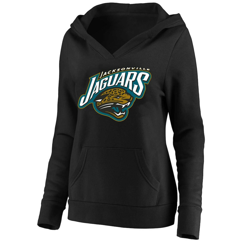 Jacksonville Jaguars Women's Classic Logo V-Neck Pullover Hoodie | NFL Hot