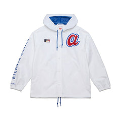 Atlanta Braves Mitchell & Ness Vintage Full-Snap Hooded Coaches Jacket - MLB Jackets