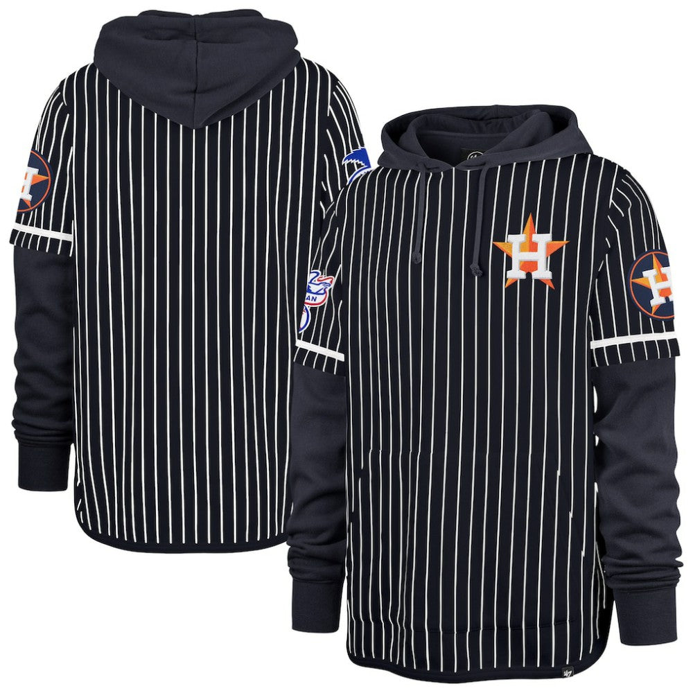 Houston Astros '47 Pinstripe Double Header Pullover Hoodie - MLB Hoodies