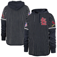 St. Louis Cardinals '47 Pinstripe Double Header Pullover Hoodie - MLB Hoodies