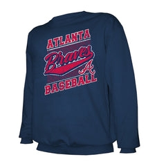 Atlanta Braves Stitches Lightweight Crew Sweatshirt - MLB Sweatshirts
