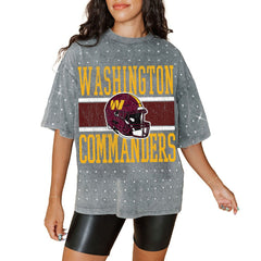 Washington Commanders Gameday Couture Women's Oversized Mini Rhinestone Classic T-Shirt | NFL Hot