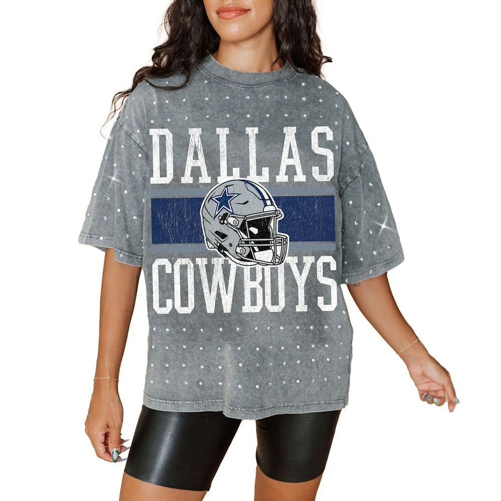 Dallas Cowboys Gameday Couture Women's Oversized Mini Rhinestone Classic T-Shirt | NFL New