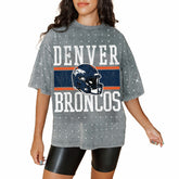 Denver Broncos Gameday Couture Women's Oversized Mini Rhinestone Classic T-Shirt | NFL On sale