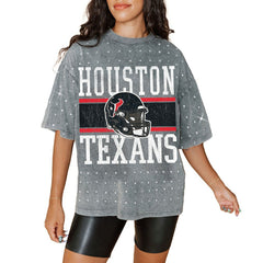 Houston Texans Gameday Couture Women's Oversized Mini Rhinestone Classic T-Shirt | NFL On sale