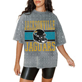 Jacksonville Jaguars Gameday Couture Women's Oversized Mini Rhinestone Classic T-Shirt | NFL Near me