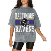 Baltimore Ravens Gameday Couture Women's Oversized Mini Rhinestone Classic T-Shirt | NFL US