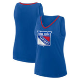 New York Rangers Logo Athletic Women's Stellar Win V-Neck Tank Top - NHL Tank Top