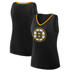 Boston Bruins Logo Athletic Women's Stellar Win V-Neck Tank Top - NHL Tank Top