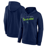 Navy Minnesota Timberwolves Logo Athletic Women's Triumphant V-Neck Pullover Hoodie | NBA