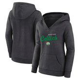 Heather Charcoal Boston Celtics Logo Athletic Women's Triumphant V-Neck Pullover Hoodie | NBA