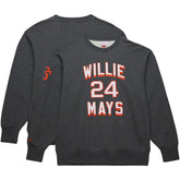 Willie Mays San Francisco Giants Mitchell & Ness Legends Collection Vintage Logo Name & Number Fleece Pullover Sweatshirt - MLB Pullover